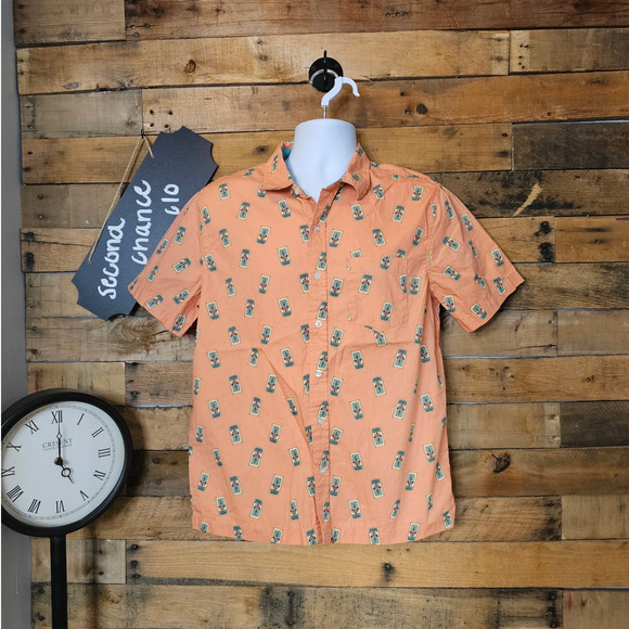 Disney World men's Main Street Trash Can button down short sleeve shirt size M - Picture 1 of 12
